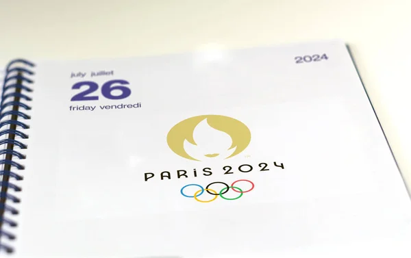 Paris France Août 2021 Agenda Ouvert Page Juillet 2024 Journée — Photo