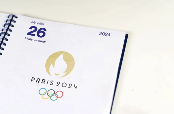 Paris France Août 2021 Agenda Ouvert Page Juillet 2024 Journée — Photo