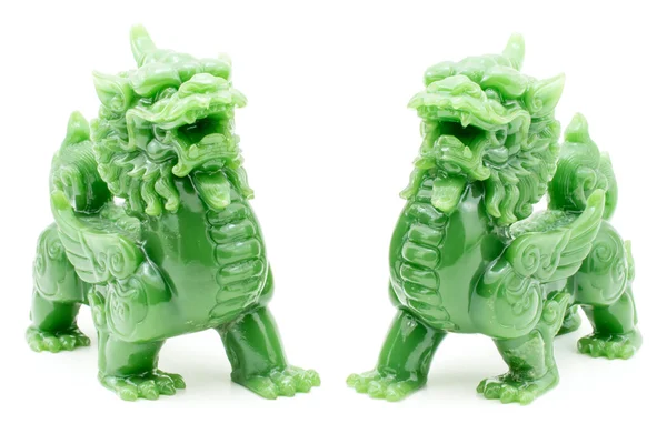 Aslan heykeli güçlü sembolü Çin inanç izole