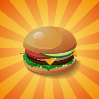 vektör hamburger lezzetli malzemelerle