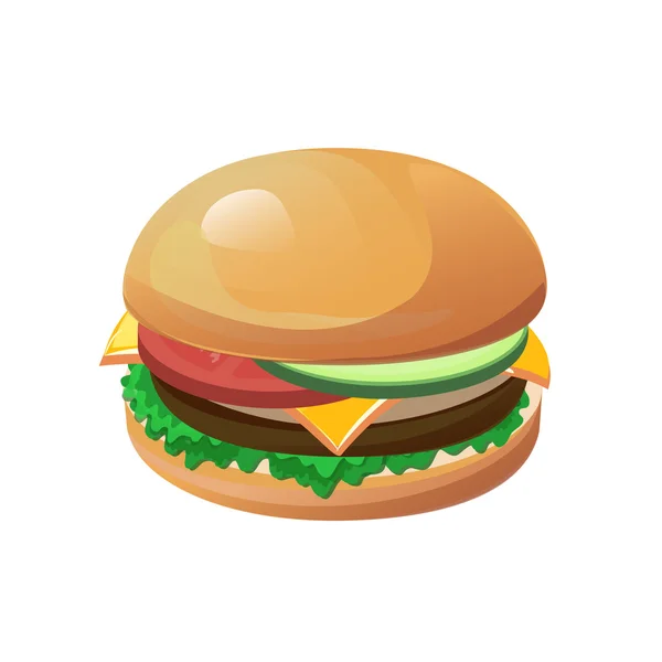 Hamburguesa aislada — Vector de stock