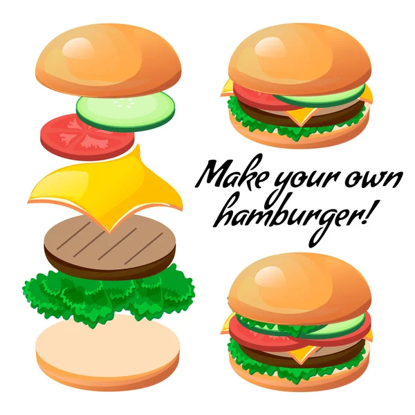 Make a burger — Stock Vector