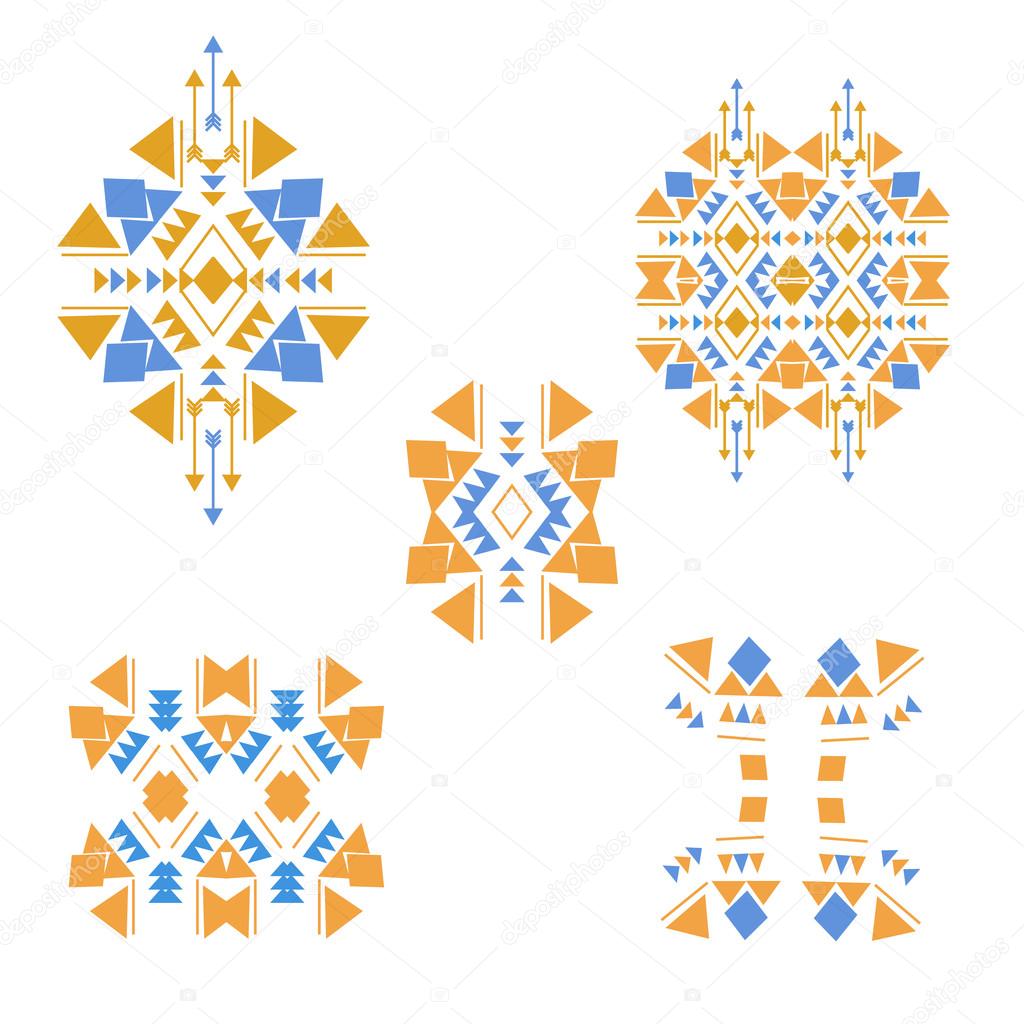 Colored tribal elements made in vector