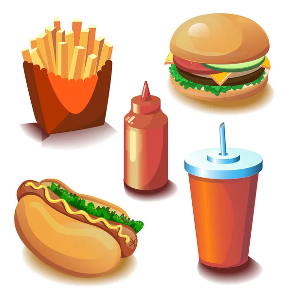 Fast food collection — Stock Vector