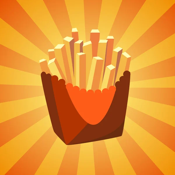 Nuevo icono de papas fritas brillantes — Vector de stock