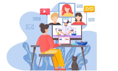 Erkek aşçı Webinar ana sınıfı dersi için çevrimiçi yayınlanırken yemek pişiriyor. Grup aşçılık dersleri