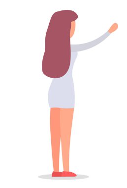 Kadın Arkası Görünümü Esmer Çizgi Film Karakterini Ayır