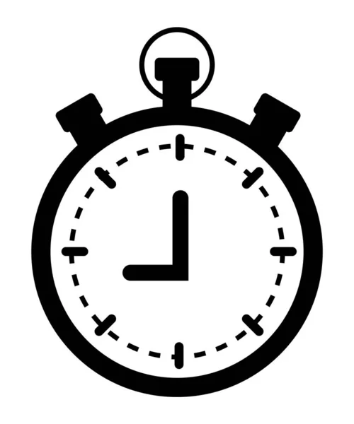 Clock Timer Isolated Black Icon. Time Management — Stock Vector