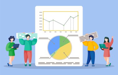 İş Raporu ve Veri Tablolarını Sunan İnsanlar