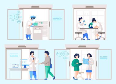 Hastane veya Klinikteki Laboratuvar, İşçiler Ayarlandı