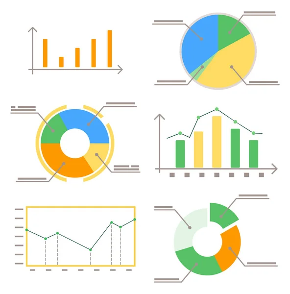 Діаграми даних аналітики, візуалізація бізнесу — стоковий вектор