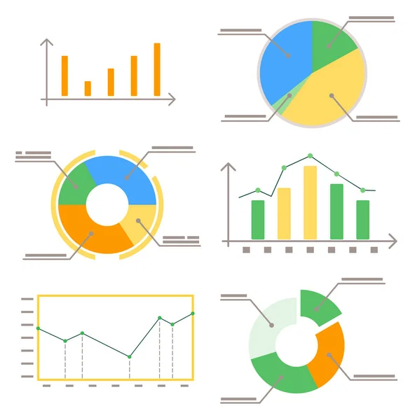 Analytics Data Diagrams, Business Visualization — Stock Vector