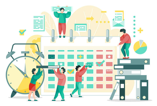 Люди заканчивают управление векторным временем