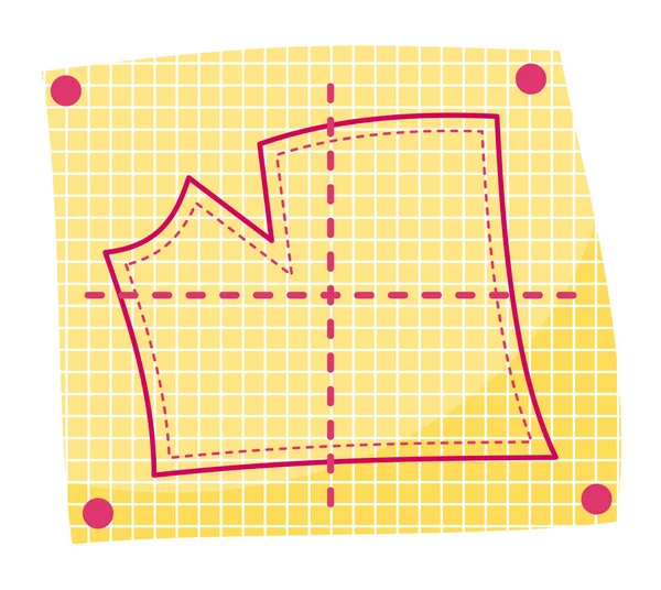 Modèle sur mesure à fond vert avec ligne pointillée, motif de nouveau tissu à la mode — Image vectorielle