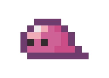 Vektör piksel karakteri. Piksel sanat tarzı 8-bit. Beyaz arka planda piksel uzaylısının görüntüsü