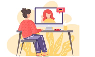 Yabancı dil çevrimiçi öğrenme kavramı. İnternet 'te yerli Almanca konuşanlardan ders