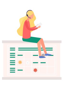 Masanın üstünde oturan araştırmacı kadın raporda virüsün imzası var.