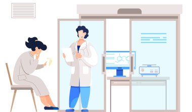 Hasta ve doktor. Tıbbi danışmanlık. Hasta ve bakım teşhisi, sağlık hizmetleri