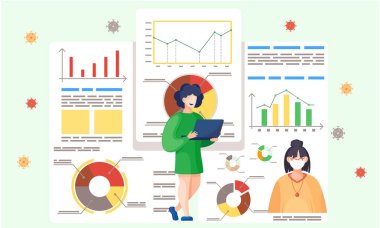 Coronavirüs istatistikleri. Virüsün yayılma dinamikleri. Dizüstü bilgisayardaki kadın göstergeleri