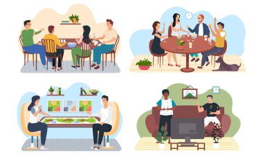 Arkadaşlar iskambil oynuyor ve diğer masa oyunları oynuyor, insanlar birlikte iyi vakit geçiriyor.