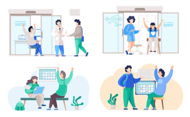 Mutlu insanlar sevinir ve el kaldırır. Laboratuvarda kimyasal araştırmalar ve deneyler yapıyor.