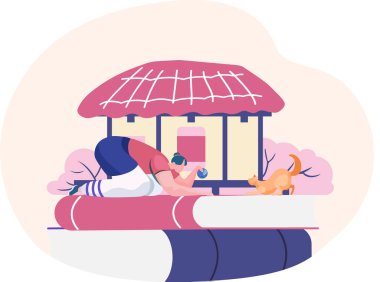 Güney Kore 'deki Jeju adasına hoş geldiniz, geleneksel unsurlar. Jeju 'nun çekici simgeleri