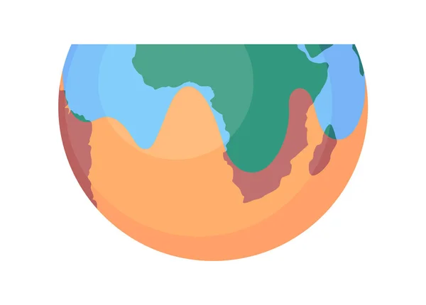 Globale Erwärmung, Austrocknung des Planeten und Klimaschutzkonzept. Halber Planet, Globus mit getrocknetem Teil — Stockvektor