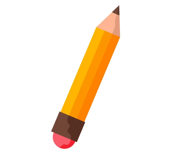 Copiar pensil de color amarillo. Papelería, herramienta para escribir y dibujar ilustración vectorial — Vector de stock