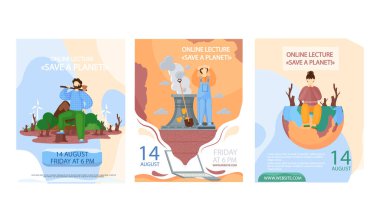 İnsan aktivitesi tarafından yok edilen gezegen hakkındaki çizimler. Dünya kirlilikten muzdarip.