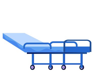 Bed for patients being treated, hospital furniture. Ward in clinic interior design element