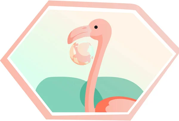 Eco friendly, nature conservation, environmental protection. Flamingo with forest on background — Διανυσματικό Αρχείο