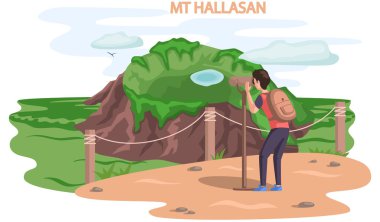 Hallasan Dağı Güney Kore 'deki Jeju Adası' nın ünlü simgesi. Ulusal parktaki sönmüş volkan
