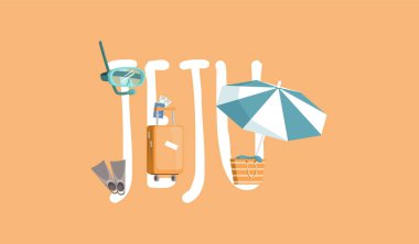Güney Kore 'deki Jeju adası. Yaz tatili, aktif turne, ünlü eğlence, macera zamanı.