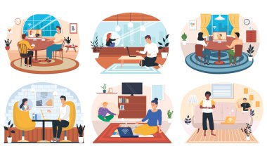 Kadın ve erkek video görüşmesi yapıyor. Arkadaşlar arasında uzak mesafe ilişkisi. Bilgisayarda çevrimiçi konuşma