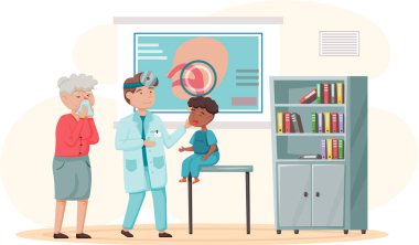 Otoloji doktorunun hastası. Otorhinolaryngoloji sağlık sigortası veya otolarengoloji hastalıkları