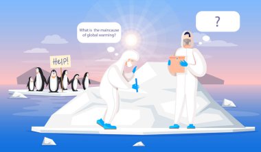 Bilim insanları gezegendeki küresel ısınmanın ana nedenlerini araştırıyorlar. Buz kütleli penguenler tabelayı tutmada yardım eder