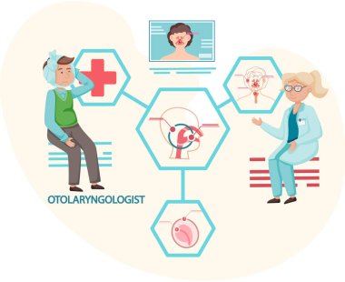 Otoloji doktorunun hastası. Otorhinolaryngoloji sağlık sigortası veya otolarengoloji hastalıkları