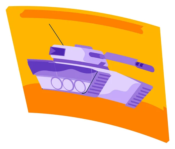 Tanque icono de videojuego. Concepto de juego. Señal de máquina militar aislada. Vehículo blindado de combate — Vector de stock