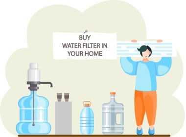 Evinizden mutfak suyu filtresi alın. Kullanmak ve içmek için ters osmoz sistemi filtreleniyor