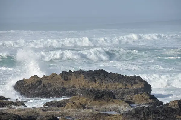 Vue Jour Des Vagues Sur Plage — Photo