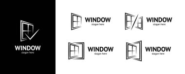 Şık pencere logosu. Vektör.