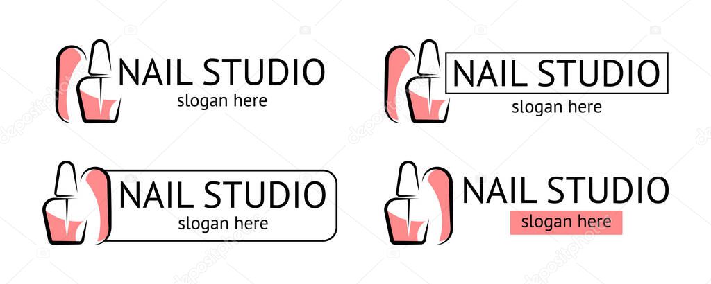 Fancy nail studio logotype. Vector.