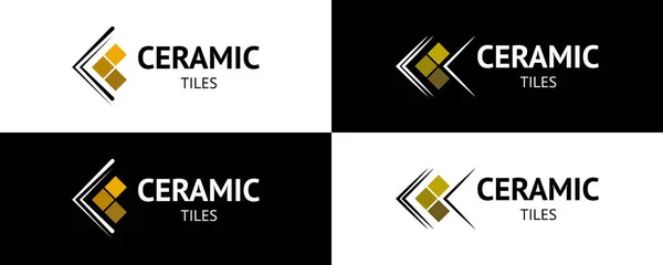 Moda geometrik seramik seramik logoti. Vektör.