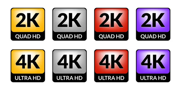 2k ve 4k simgesi hazır. Vektör.