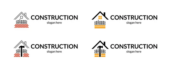 Trendy Construction Logo Vector Illustration — ストックベクタ