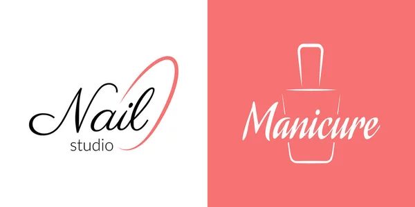 Yaratıcı manikür logosu. Vektör illüstrasyonu.