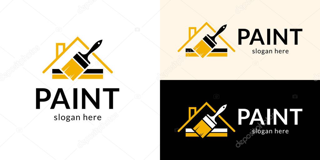 Creative paint brush logo. Vector template.
