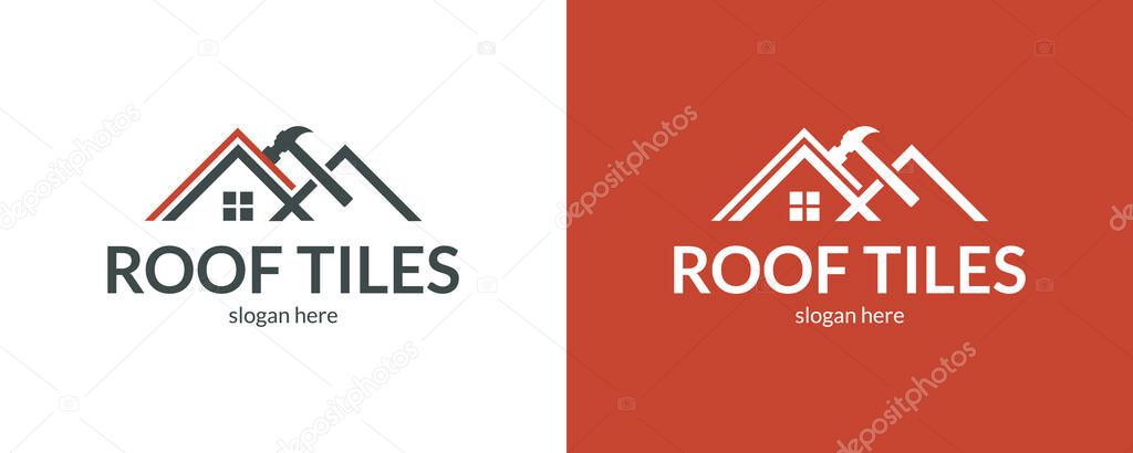 Creative roof tiles logo. Vector illustration.