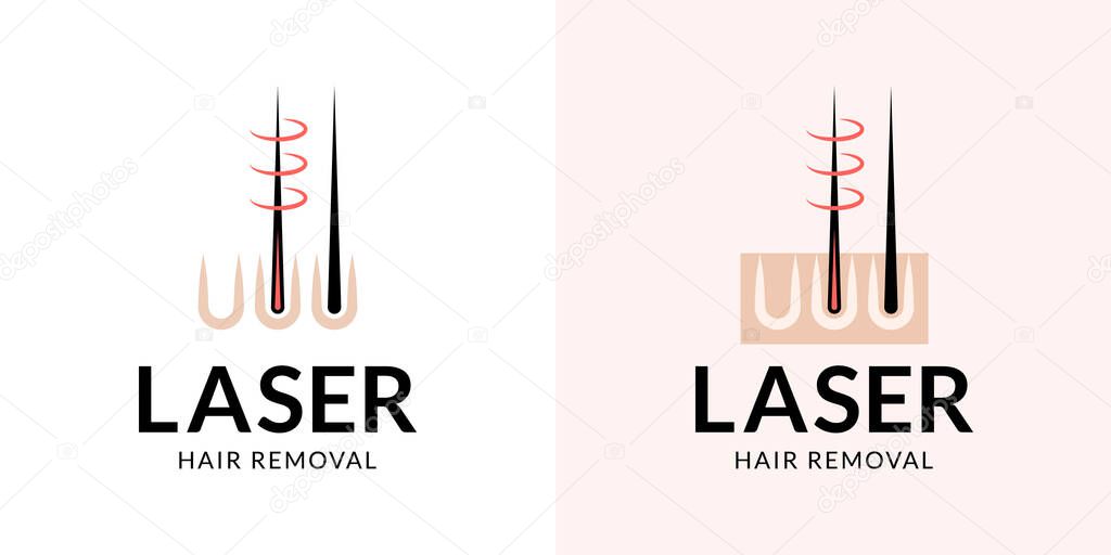 Laser hair removal logo. Vector.
