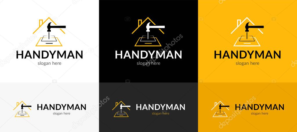 Stylish handyman logo. Vector illustration.